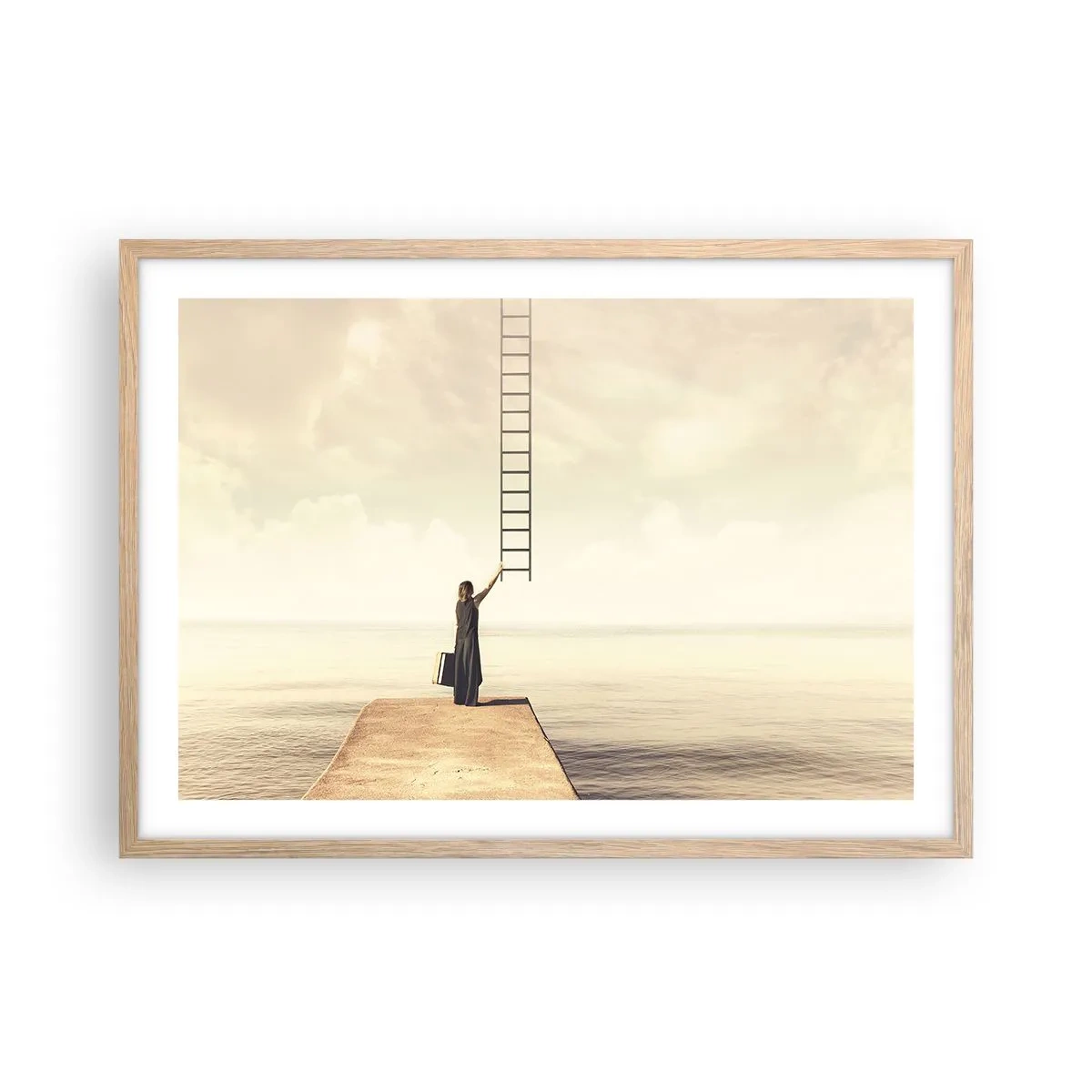Affiche dans un chêne clair - Poster - Voyage magique - 70x50 cm