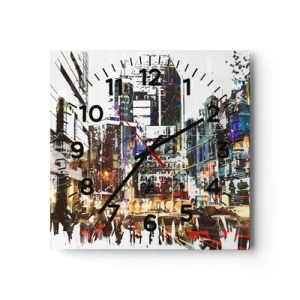 Horloge murale - Pendule murale - Une ville chatoyante - 40x40 cm