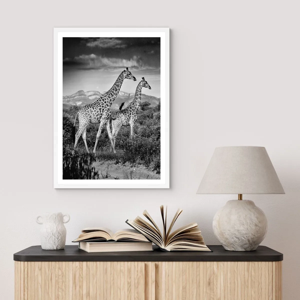 Affiche dans un cadre blanc - Poster - Hautes sphères en Afrique - 70x100 cm