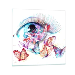 Impression sur verre - Image sur verre - Charme des yeux de conte de fées - 40x40 cm
