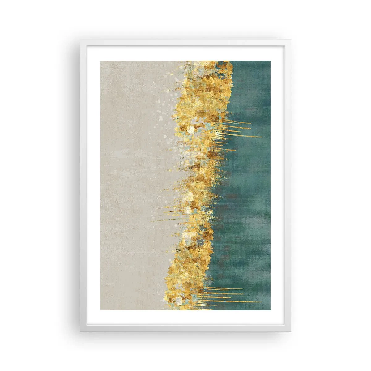 Affiche dans un cadre blanc - Poster - La frontière dorée - 50x70 cm