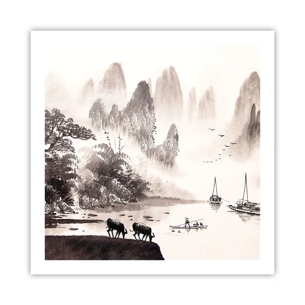 Affiche - Poster - Le quotidien exotique de l'Orient - 60x60 cm