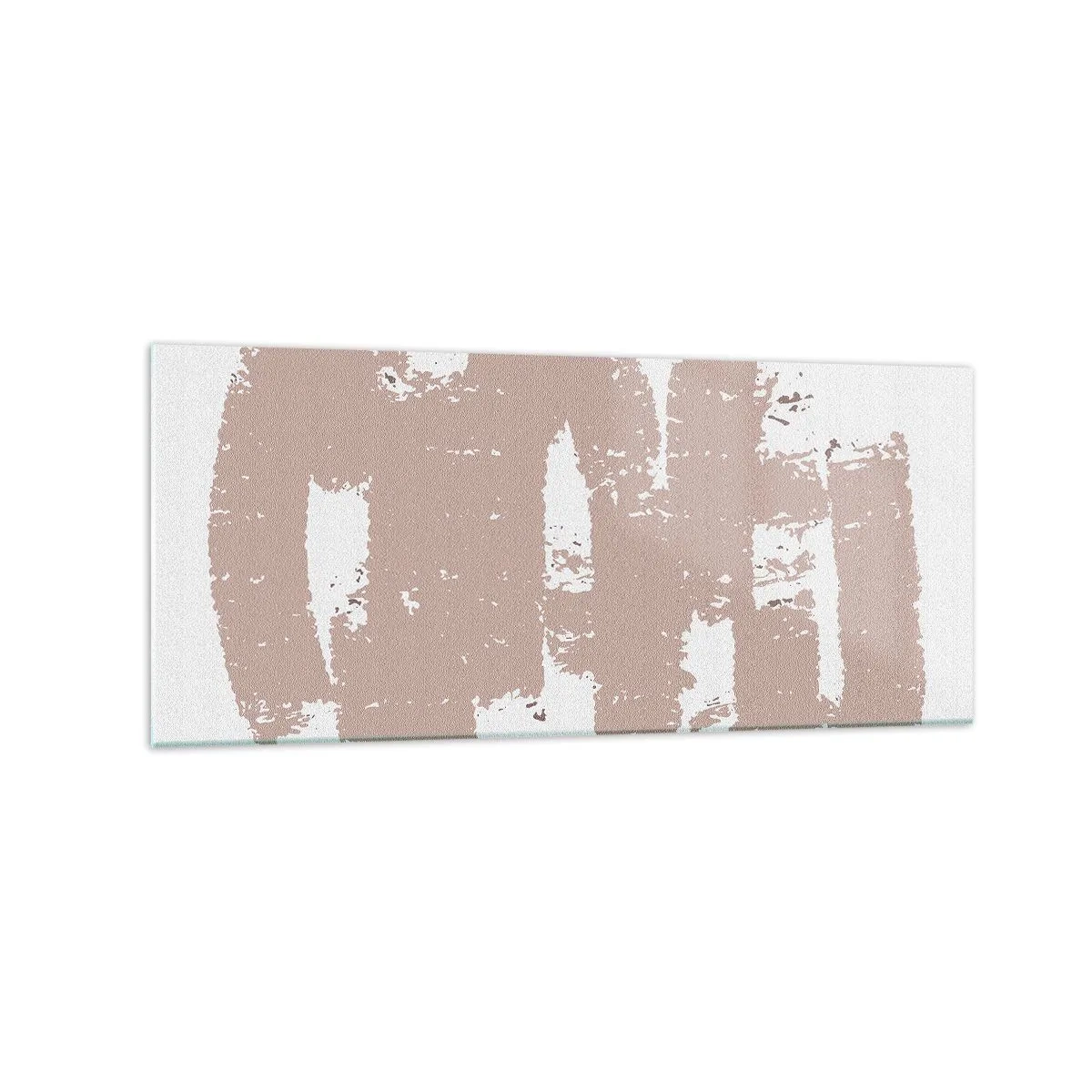 Impression sur verre - Image sur verre - Formes roses douces sur fond clair - 120x50cm - Abstraction en rose tendre - Décoration murale moderne pour le salon et la chambre ARTTOR