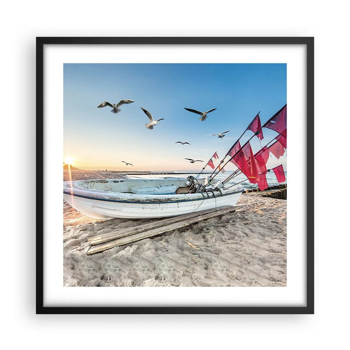 Affiche dans un cadre noir - Poster - Repos mérité - 50x50 cm