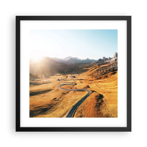 Affiche dans un cadre noir - Poster - Dans une vallée dorée - 40x40 cm