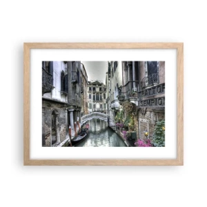 Affiche dans un chêne clair - Poster - Pendant des siècles dans une réflexion silencieuse - 40x30 cm