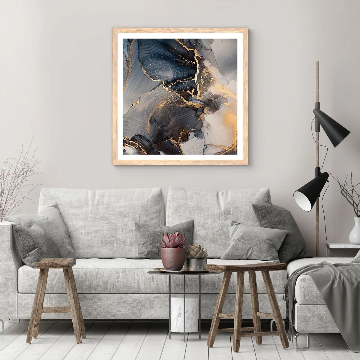 Affiche dans un chêne clair - Poster - La vie de la pierre - 60x60 cm