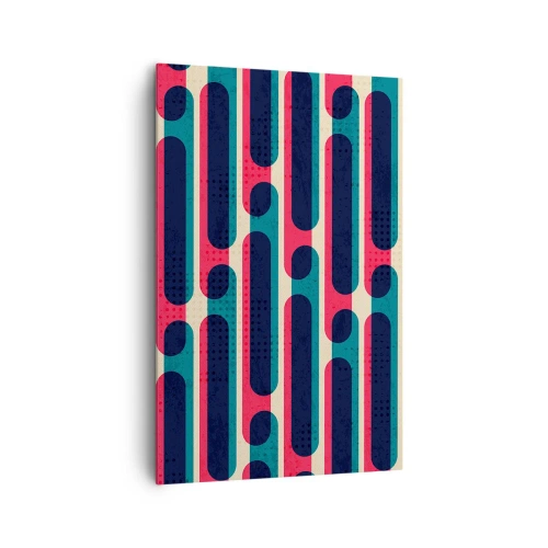 Impression sur toile - Image sur toile - Motif géométrique rétro aux couleurs pastel - 80x120cm - En profondeur et sur l'avant - Décoration murale moderne pour le salon et la chambre ARTTOR