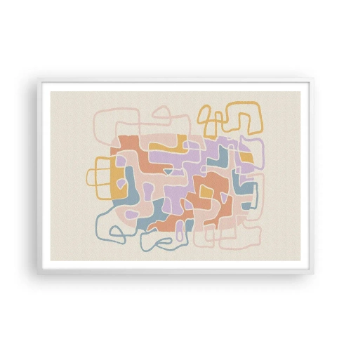 Affiche dans un cadre blanc - Poster - Labyrinthe – une aventure joyeuse - 100x70 cm
