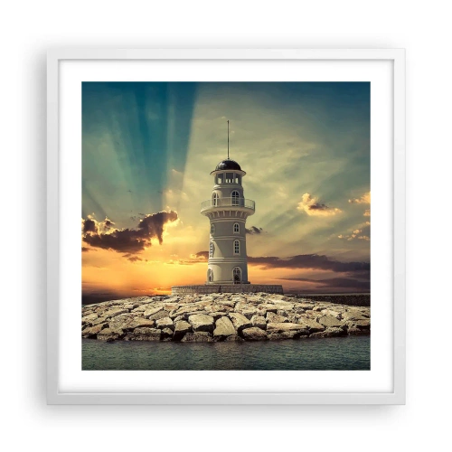 Affiche dans un cadre blanc - Poster - Lumière - Bonté - Beauté - 50x50 cm