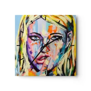 Horloge murale - Pendule murale - Regarde-la droit dans les yeux - 40x40 cm