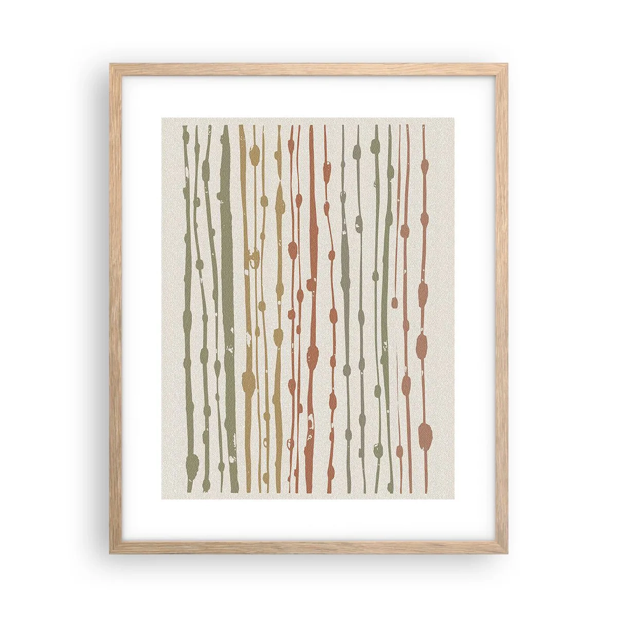 Affiche dans un chêne clair - Poster - Notation musicale des couleurs - 40x50 cm
