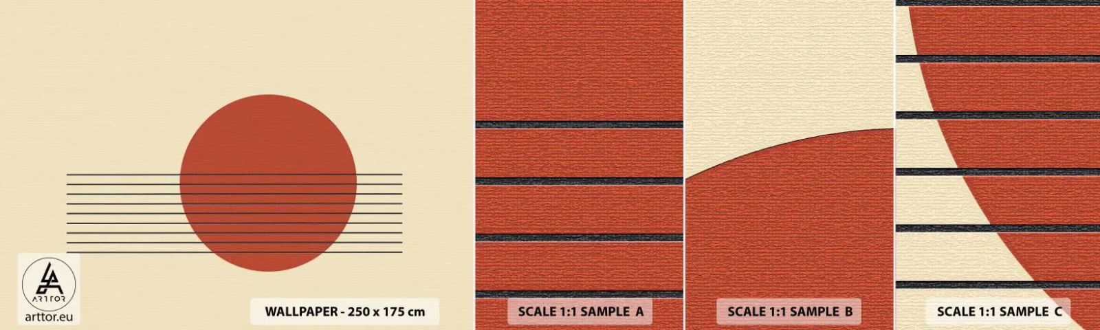 Échantillon De Papier Peint Standard Eco - Aux alentours et plus loin - Abstraction, Morceau, Graphique - 100x30 cm
