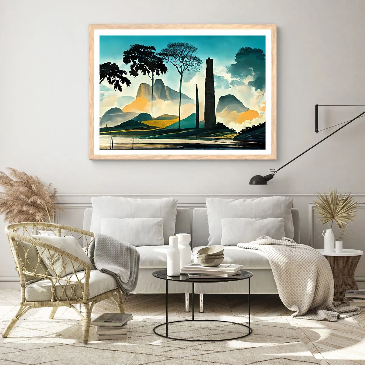 Affiche dans un chêne clair - Poster - Toujours de plus en plus haut - 50x40 cm