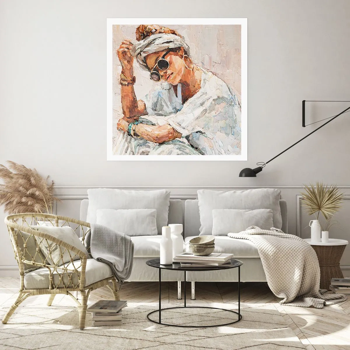 Affiche - Poster - Portrait en plein soleil - 40x40 cm