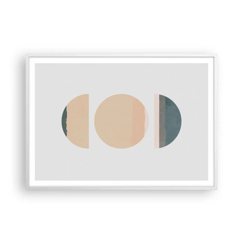 Affiche dans un cadre blanc - Poster - Cercles après cercles - 100x70 cm