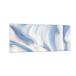 Impression sur verre - Image sur verre - Vagues bleues - 100x40 cm
