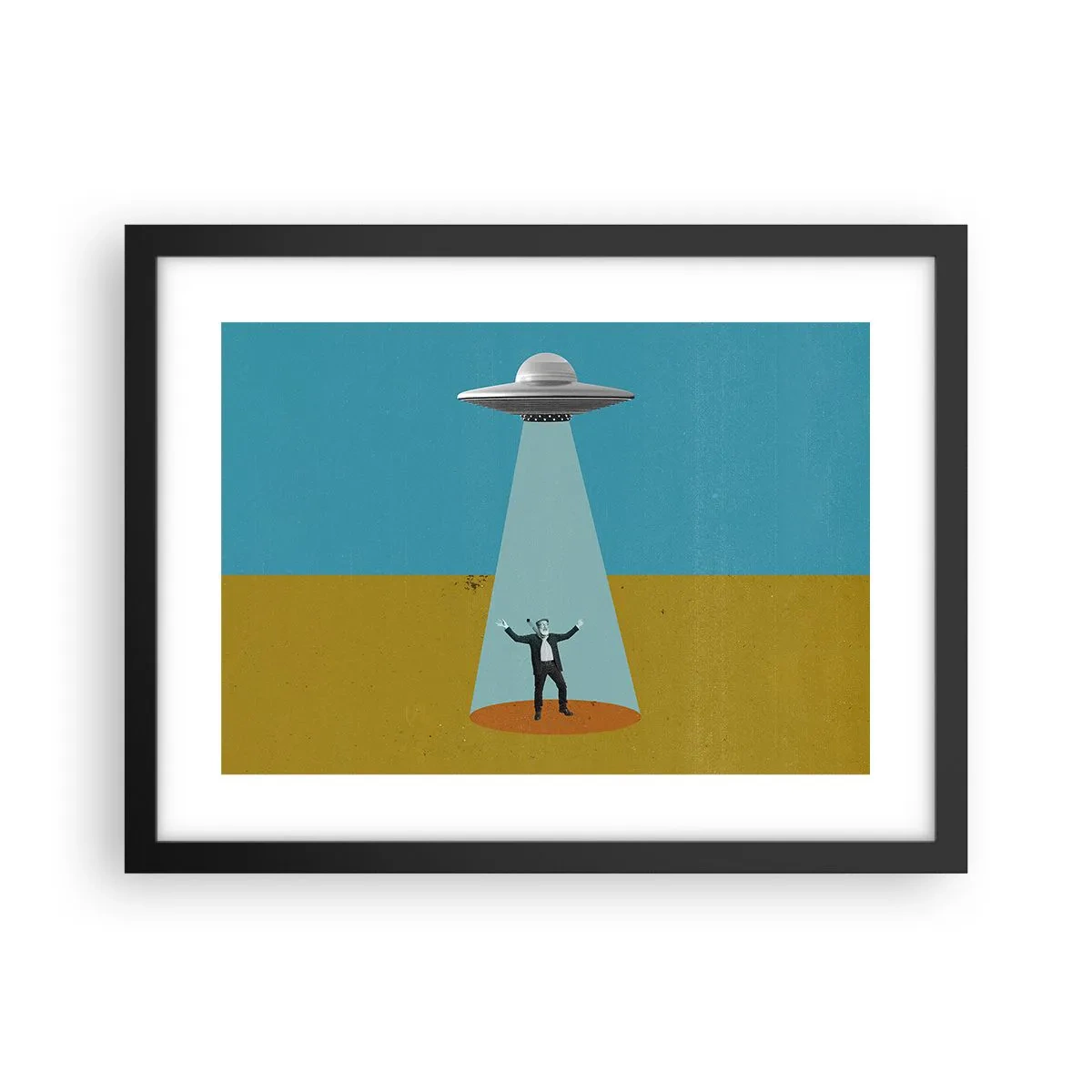 Affiche dans un cadre noir - Poster - Rencontre proche - 40x30 cm