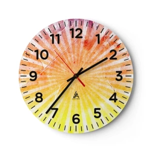 Horloge murale - Pendule murale - Levant et couchant - 30x30 cm