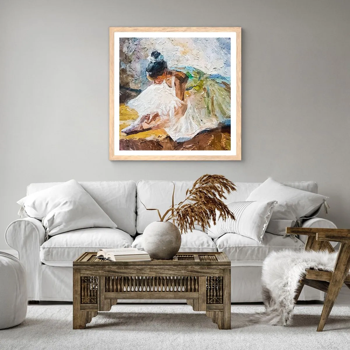 Affiche dans un chêne clair - Poster - D'après un tableau de Degas - 60x60 cm