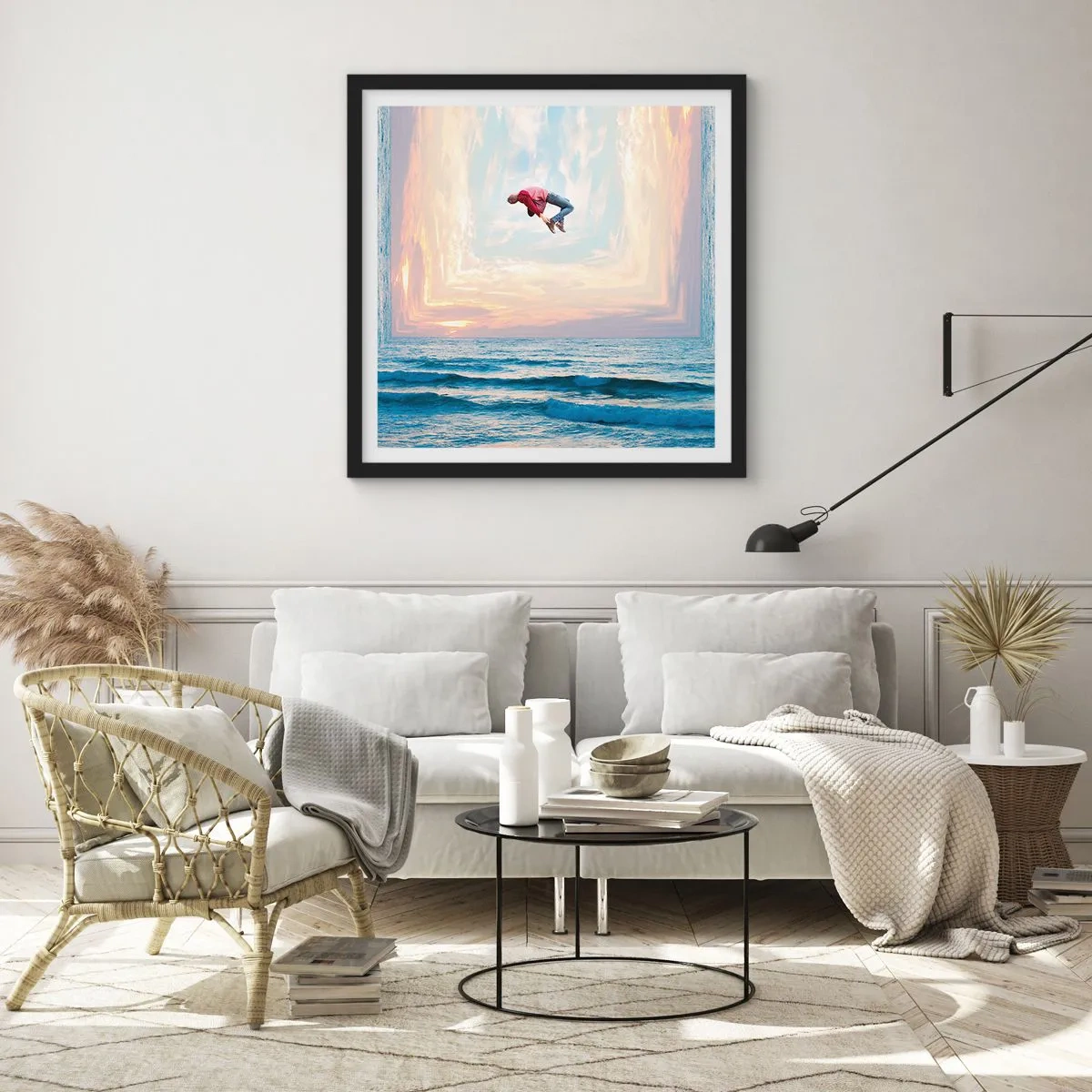 Affiche dans un cadre noir - Poster - Vers une autre dimension - 60x60 cm