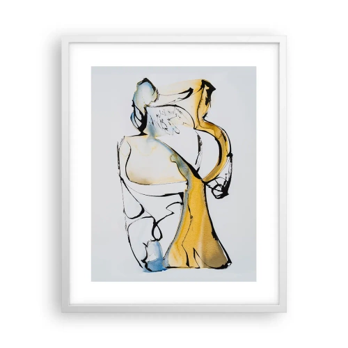 Affiche dans un cadre blanc - Poster - Abstraction du verre - 40x50 cm