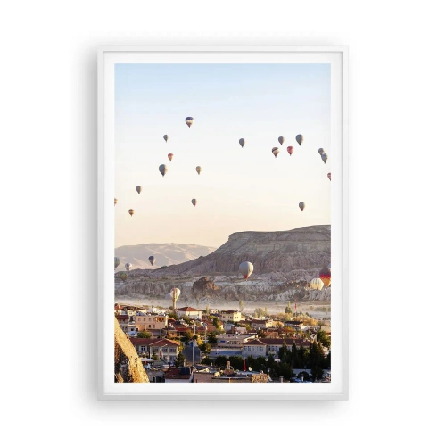 Affiche dans un cadre blanc - Poster - Comme des navires dans le ciel - 70x100 cm