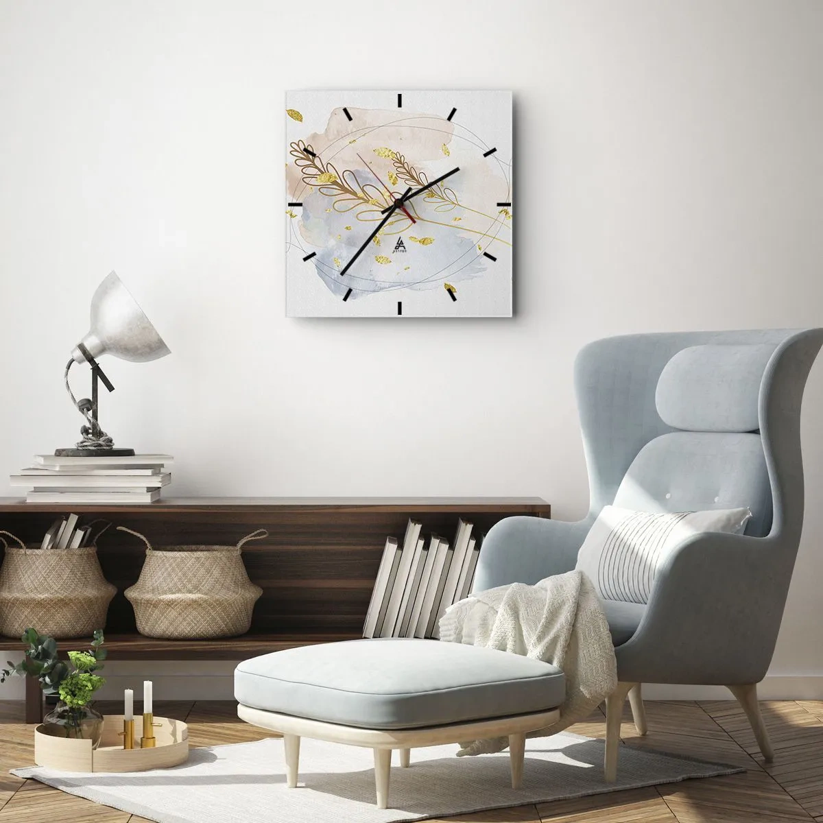 Horloge murale - Pendule murale - Explosion d'or - 40x40 cm