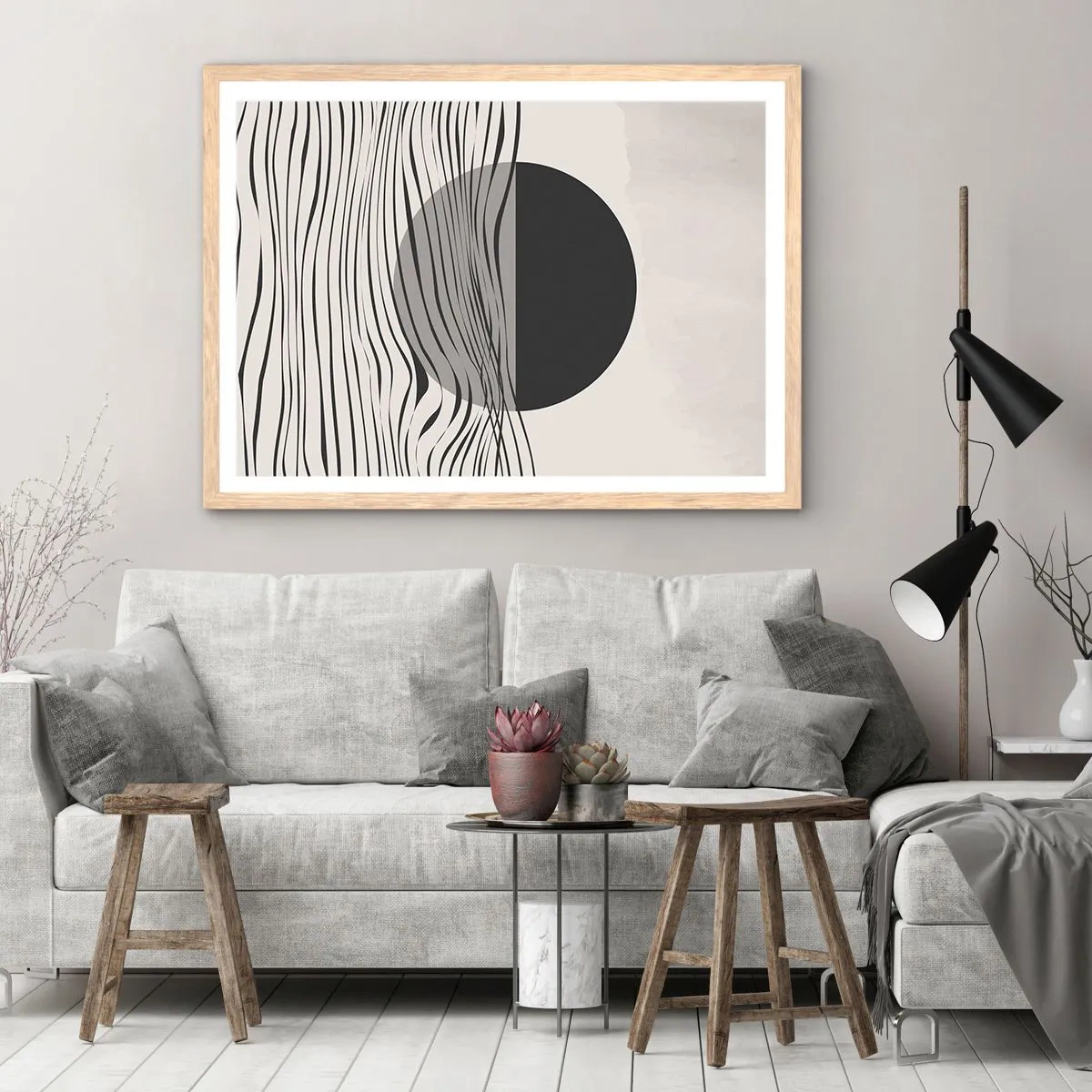 Affiche dans un chêne clair - Poster - Demi composition - 100x70 cm