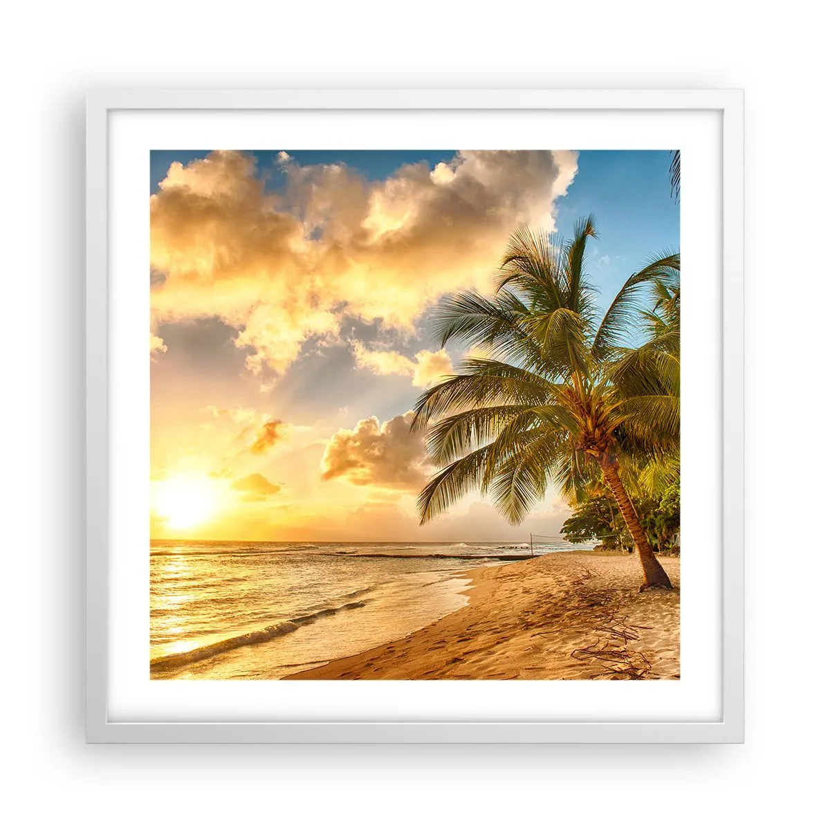 Affiche dans un cadre blanc - Poster - Été éternel, toujours des vacances - 50x50 cm