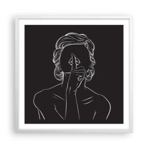 Affiche dans un cadre blanc - Poster - La beauté s'épanouit en silence - 60x60 cm