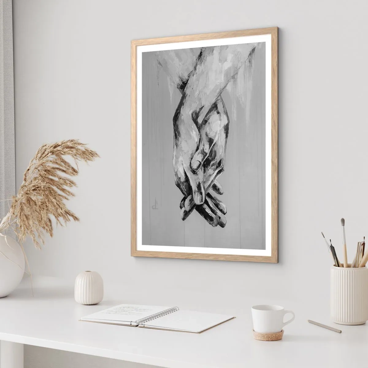 Affiche dans un chêne clair - Poster - Début... - 50x70 cm