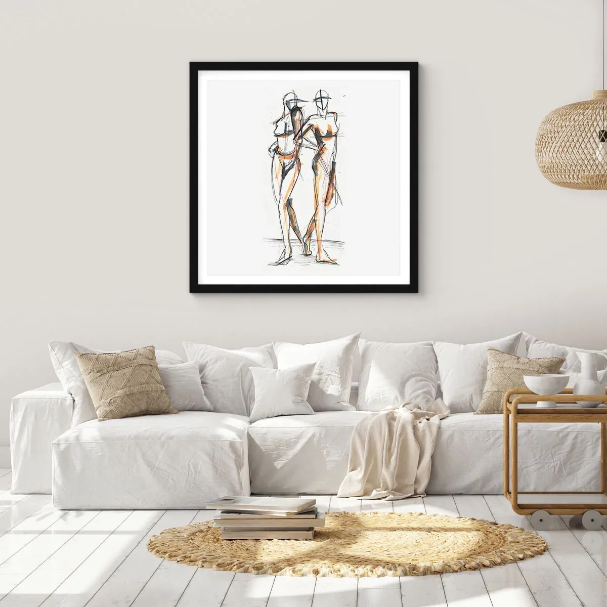 Affiche dans un cadre noir - Poster - Étude de la grâce - 60x60 cm