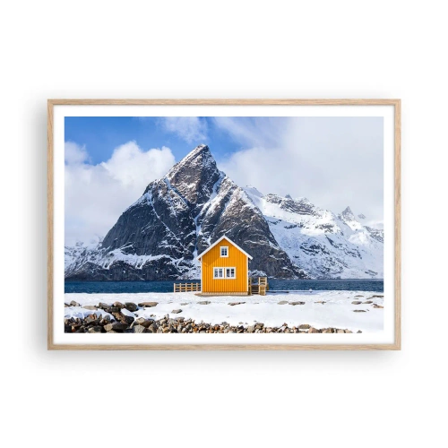 Affiche dans un chêne clair - Poster - Vacances scandinaves - 100x70 cm