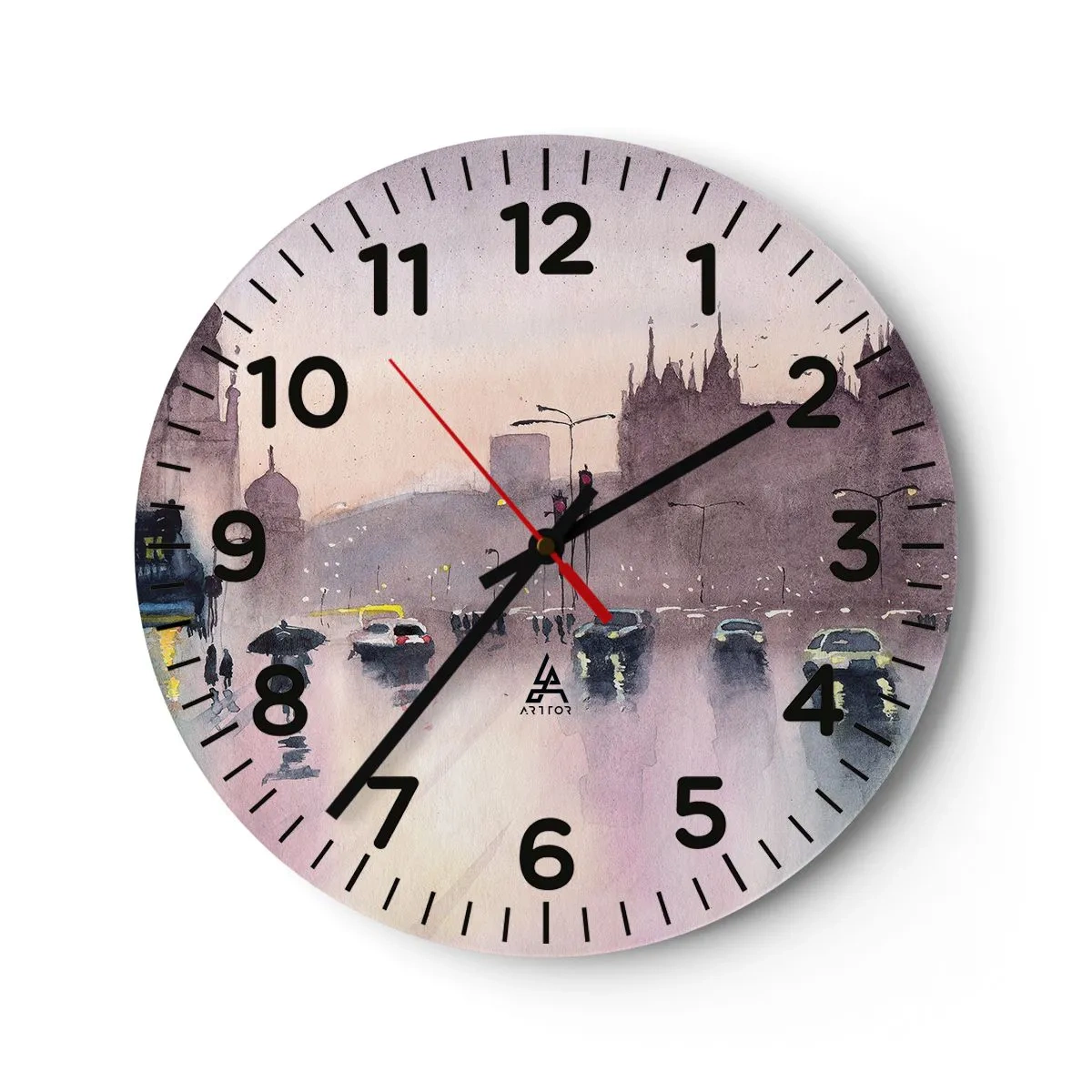Horloge murale - Pendule murale - Dans une brume pluvieuse - 30x30 cm