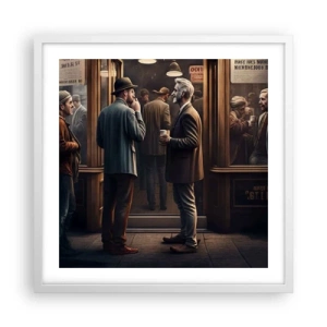 Affiche dans un cadre blanc - Poster - Bon moment de la journée - 50x50 cm