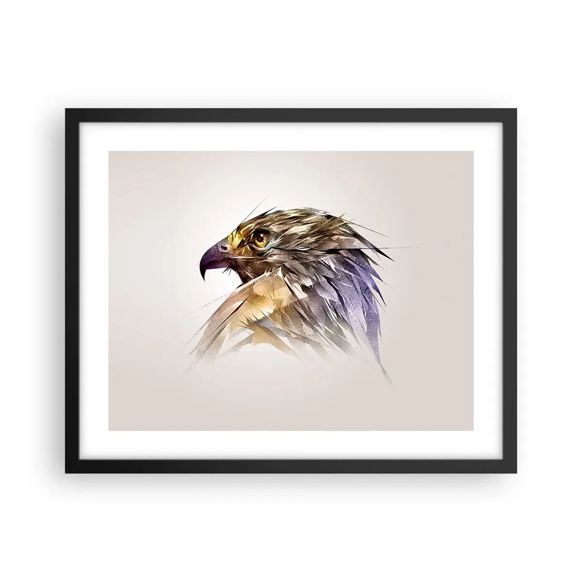 Affiche dans un cadre noir - Poster - Portrait d'un guerrier - 50x40 cm