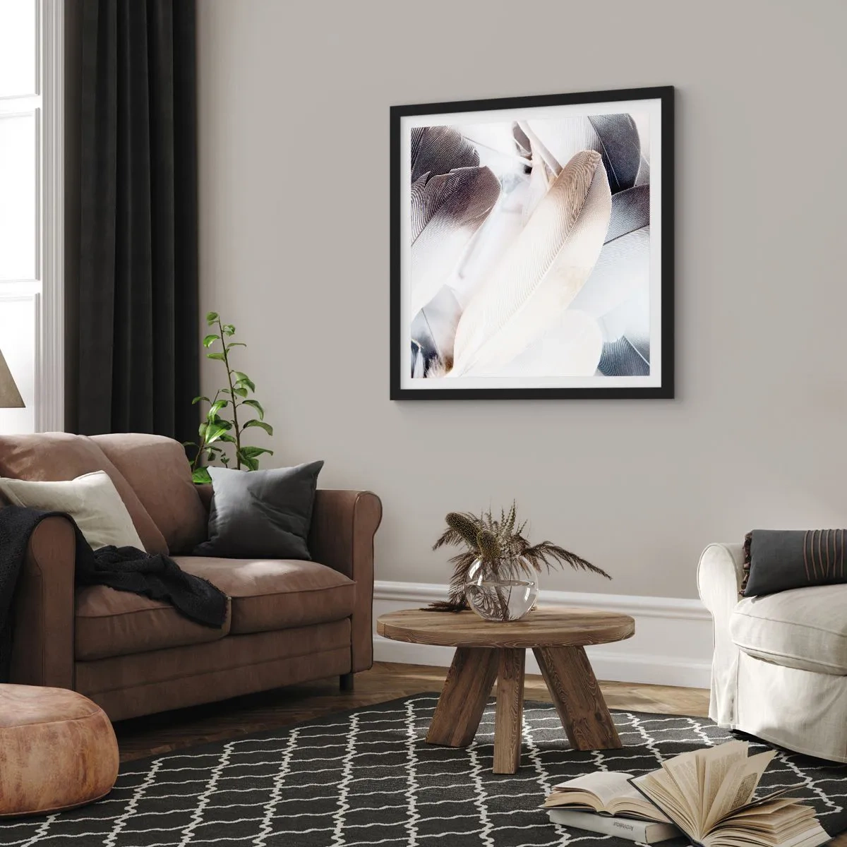 Affiche dans un cadre noir - Poster - Presque angélique - 60x60 cm