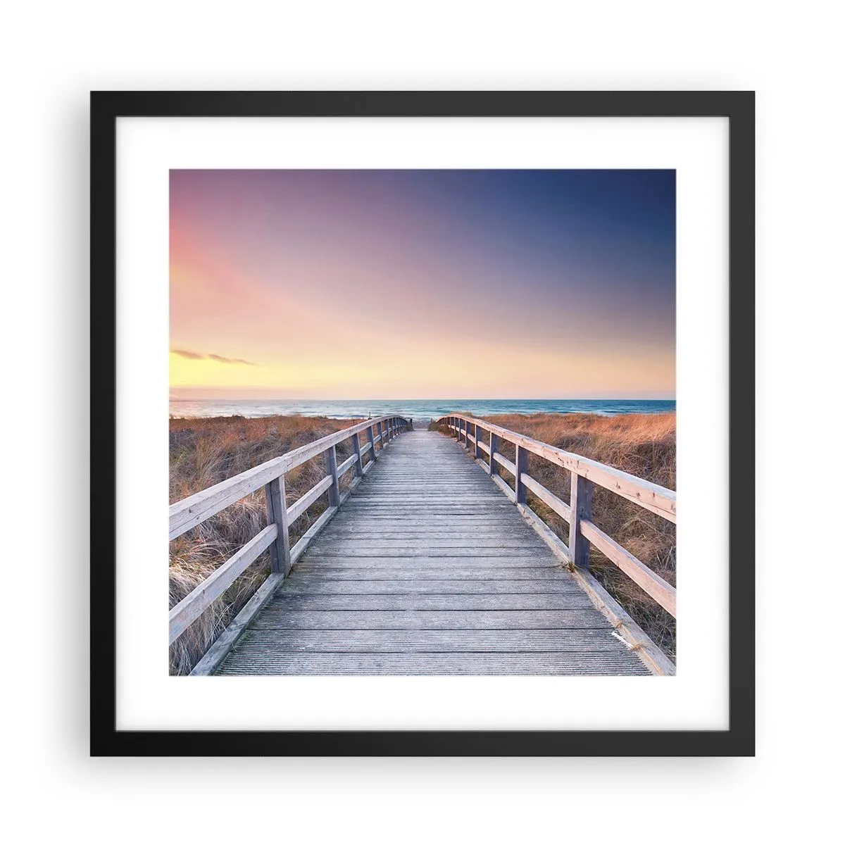 Affiche dans un cadre noir - Poster - Aurore baltique du soir - 40x40 cm