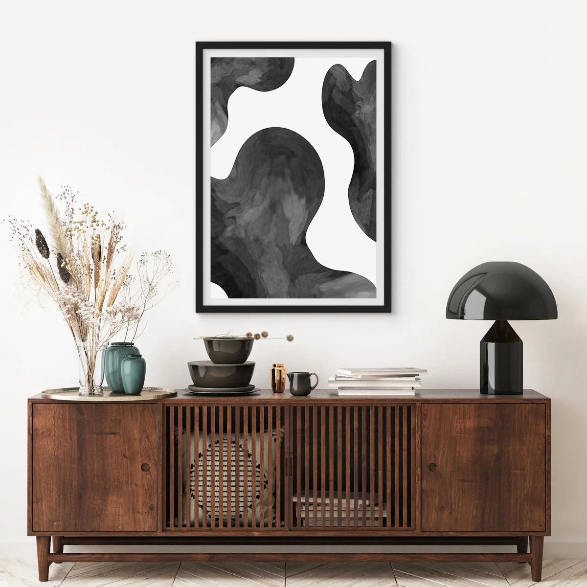 Affiche dans un cadre noir - Poster - La route du lait - 40x50 cm