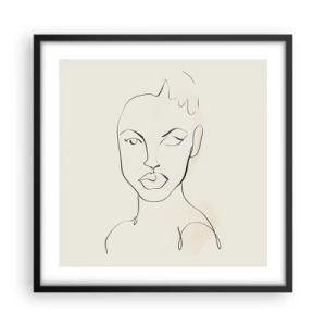 Affiche dans un cadre noir - Poster - Esquisse de la sensualité - 50x50 cm