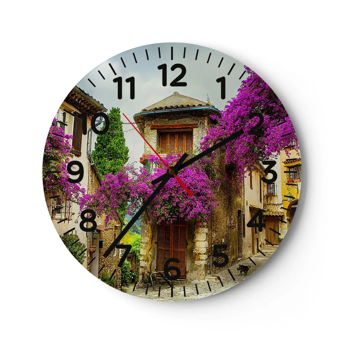 Horloge murale - Pendule murale - Sous un dais fleuri - 40x40 cm