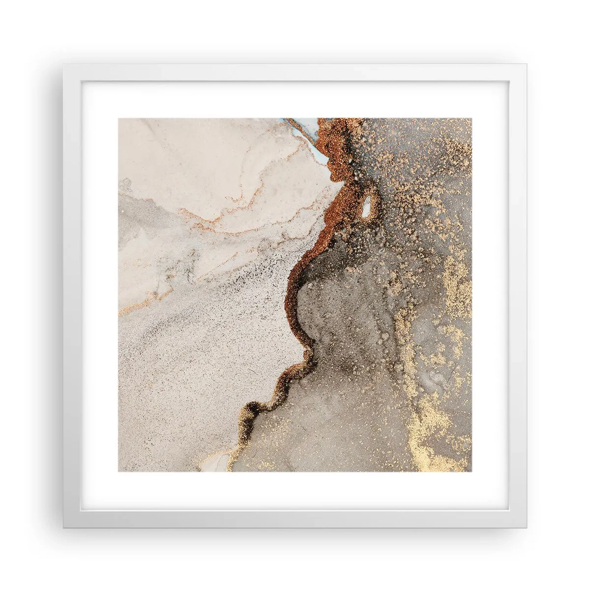 Affiche dans un cadre blanc - Poster - Aux frontières des couleurs - 40x40 cm