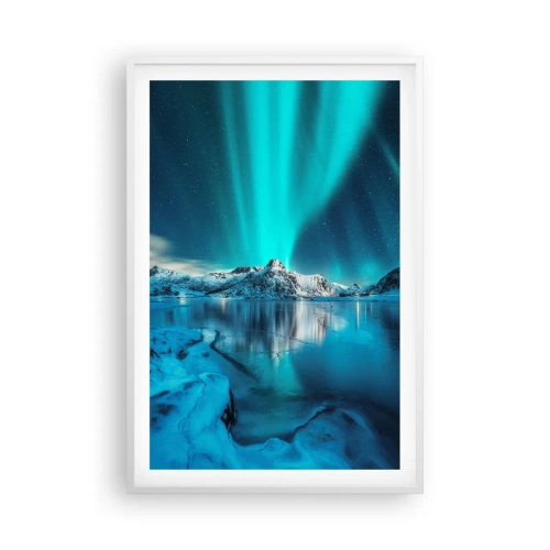 Affiche dans un cadre blanc - Poster - Nuit de lumières - 61x91 cm