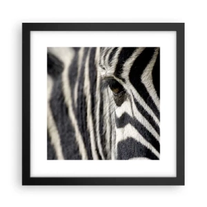 Affiche dans un cadre noir - Poster - Portrait en rayure - 30x30 cm