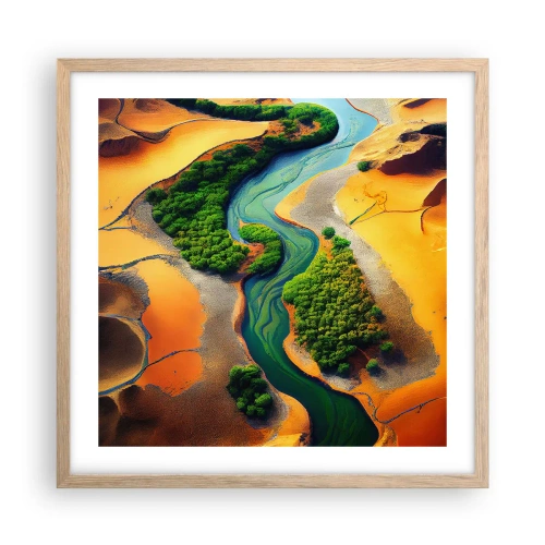 Affiche dans un chêne clair - Poster - Rivière vivifiante - 50x50 cm