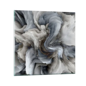 Impression sur verre - Image sur verre - Pierre et fleur - 70x70 cm