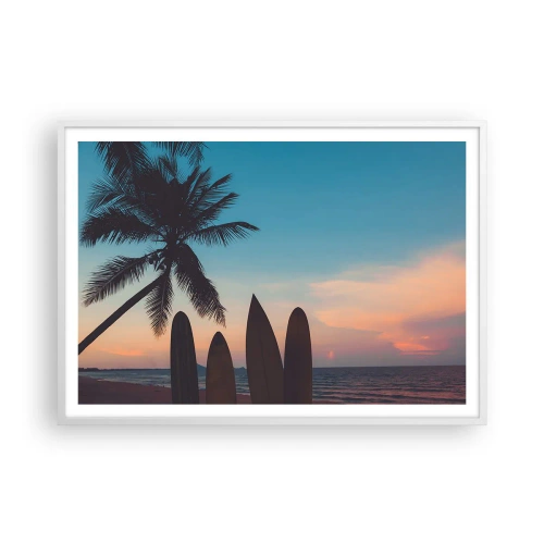 Affiche dans un cadre blanc - Poster - Demain sera amusant aussi - 100x70 cm