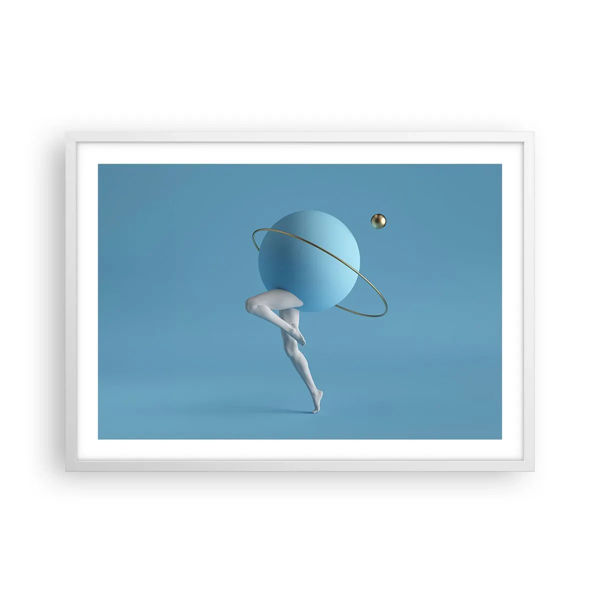 Affiche dans un cadre blanc - Poster - Et les planètes deviennent folles - 70x50 cm