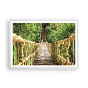 Affiche dans un cadre blanc - Poster - Suspendu dans la nature - 100x70 cm